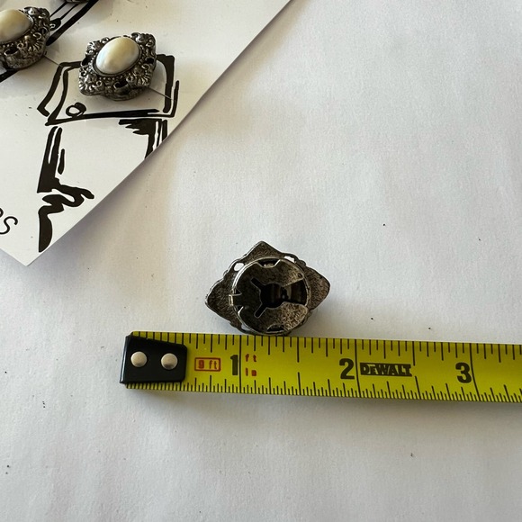 Vintage Accessory Place Button Covers Antique Gold Tone Faux Pearl Diamond Shape - Picture 7 of 7